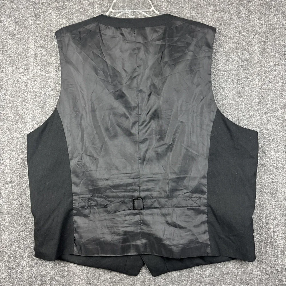 INC International Concepts Suit Vest Mens 2XL Black Purple Lined Polyester